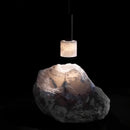 Modern Minimal Art LED Marble Square Chandelier Hanging Lamp for Home Decor by Ljojo