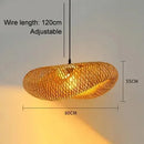 Bamboo Hand Weaving Pendant Light 40 80cm LED Chandelier Fixture for Home Bedroom Decor by Ljojo
