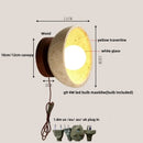 Ljojo LED Wall Light with Wood Base, Natural Yellow Travertine, Modern Nordic Design