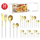 Ljojo 30-Piece Stainless Steel Cutlery Set for Dining Banquets