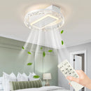 Ljojo 19.7Crystal LED Ceiling Fan with Light Chandelier, Dimmable, Remote Control