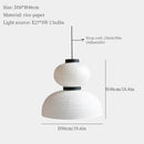 Ljojo Medieval Bauhaus Rice Paper Cage Lantern LED Pendant Light Chandelier for Home Decor
