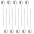 Ljojo Long Handle Mirror Ice Spoon Set - 10Pcs Stainless Steel Flatware & Bar Tools