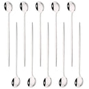 Ljojo Long Handle Mirror Ice Spoon Set - 10Pcs Stainless Steel Flatware & Bar Tools