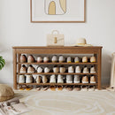 Ljojo™ 3-Tier Wooden Shoe Storage Bench for Entryway - Front Door Rack