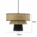 Large Japanese Woven Rattan Pendant Light for Wabi Sabi Restaurant Ljojo