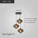 Modern Smoky Gray Glass Chandelier for Dining Kitchen Living Room Ljojo Nordic Pendant Light