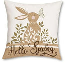 Easter Rabbit & Cross Egg Print Pillow Cover for Farmhouse Decor by Ljojo