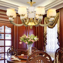 Ljojo Luxury Natural Jade Chinese Chandelier for Living Room Restaurant Villa Duplex