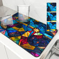Kitchen Draining Mat Geometric Figures Quick Dry Bathroom Drain Pad by Ljojo