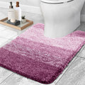 Ljojo Luxury U-Shape Bathroom Rug: Soft, Absorbent, Non-Slip Plush Shower Mat
