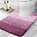 Ljojo Luxury U-Shape Bathroom Rug: Soft, Absorbent, Non-Slip Plush Shower Mat