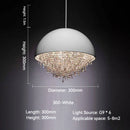 LED Crystal Half Round Raindrops Pendant Light Chandelier for Bedroom by Ljojo