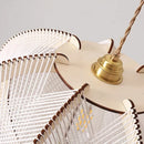 Hemp Rope Wood Pendant Light Chandelier Stylish Ceiling Lamp Living Room Bedroom Art Decoration Modern by Ljojo