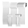 30-Piece Pink Silver Stainless Steel Dinnerware Set by Ljojo