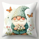 Ljojo 4pcs Set Sofa Pillow Cover Dwarf Floral 17.7"x17.7" Single-Sided Print Home Decor