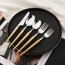 Ljojo 30-Piece Stainless Steel Cutlery Set - High-end Tableware for Restaurants and Hotels