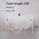 LED Ceiling Chandelier: Braided Hose Lamp for Living Room. Nordic Style Home Decor by Ljojo.