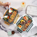 Ljojo 3-Compartment Bento Lunch Box with Fork and Spoon