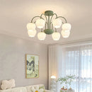 French Flower Chandelier Glass Pendant Lamp Modern Home Decor Ljojo