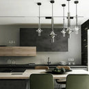 Ljojo Glass Tube Pendant Light Modern Dining Room Chandelier Kitchen Hanging Lamp