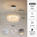 Ljojo Luxury Lotus Leaf Glass Chandelier LED Light Fixture