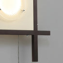Ljojo LED Wall Lamp Chain Switch Dark Wood Clear Glass Sconce for Bedroom Aisle