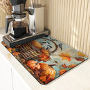Ljojo Maple Leaf Absorbent Draining Mat - Quick Dry Kitchen & Bathroom Drain Pad