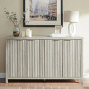 Ljojo™ Fluted Sideboard Buffet: 56" Modern Credenza with Storage, Doors & Shelves