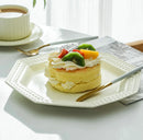 Ljojo 11-Inch Ceramic Plate Breakfast Plate Cream Wind Dessert Pastry Plate