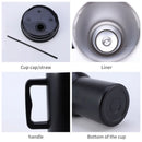 Ljojo 30oz Stainless Steel Tumbler with Handle, Lid, Straw - Leak Proof, Vacuum Insulated