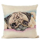 Cute Bulldog Hand-Painted Linen Pillowcase by Ljojo Teddy Collection