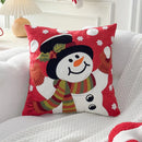 Embroidery Christmas Throw Pillowcase Elk Red Decoration Square Pillowcases by Ljojo