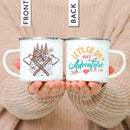 Enamel Mountain Mug with Handle by Ljojo. Best Camping Gift for Outdoor Lovers