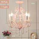 Ljojo Pink Lantern Luxury LED Pendant Light Chandelier for Living Room Home Decoration
