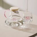 Ljojo 3D Pink Winged Heart Glass Carafe - Lovely Water Jug for Lovers