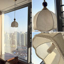 French Medieval Bedroom Chandelier Wood Fabric Pendant Lighting by Ljojo