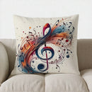 Colorful Music Notes & Treble Clef Pillow Cover by Ljojo - Sofa, Bed, Car