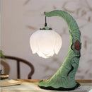 Ljojo Lotus Table Lamp: Chinese Retro Art Decor for Living Room, Bedroom, Study