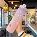Ljojo 1L Sport Water Bottle with Straw - Portable Gym Fitness Hydration Jug