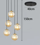 Ljojo LED Ring Stairs Pendant Light Chandeliers for Living Room and Dining Room