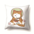 Cute Cat Cushion Cover by Ljojo: Cartoon Pets Pillow Case for Home Sofa Decor