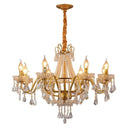 French Candle E14 Led Chandelier Pearl Crystal Pendant Light by Ljojo