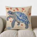 Blue Marlin Artistic Throw Pillow Cover by Ljojo - Sofa Bedroom Car Decor