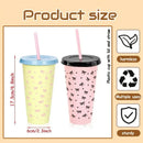 Ljojo 24oz Bow Plastic Water Cup with Straw Lid - Portable Drinkware for Sports, Camping, Party