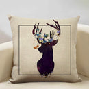 Elk Animal Cushion Cover Sofa Decor Pillow Case Linen Home Decor Ljojo
