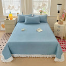 Ljojo Modal Lace Bed Cover with Star Embroidery, Summer Quilted Sheet