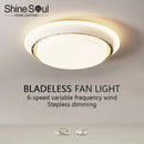 Modern Vaneless Ceiling Fan Light with Remote Control by Ljojo for Bedroom Decor