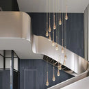 Ljojo Modern Staircase Crystal Chandelier for Living Room and Dining Room Decoration
