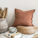 Ljojo Linen Fringed Cushion Cover for Home Decor on Bed Sofa Couch